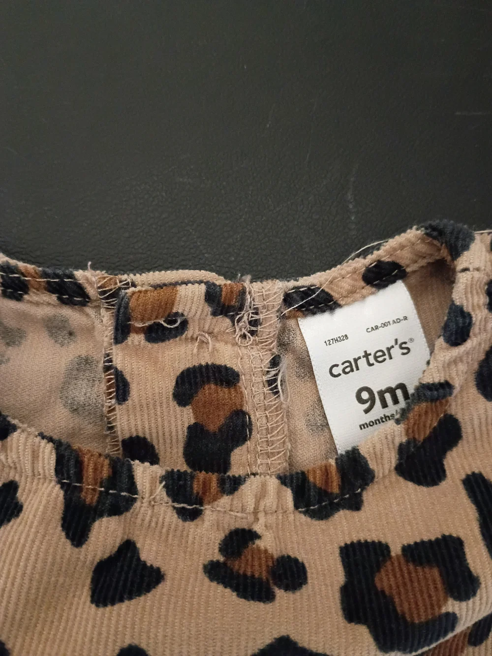 Carter's Baby Girls Leopard Cheetah Print Corduroy Dress Size 9 Months